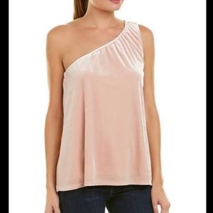 FRENCH CONNECTION AURORE VELVET ONE SHOULDER TOP SIZE XS
